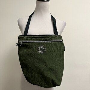 Kipling Army green zip bag tote zipper